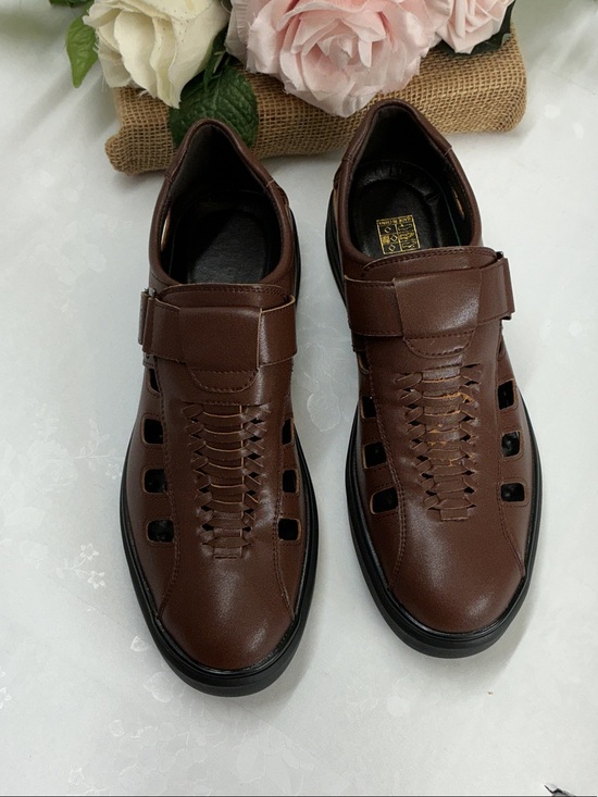 Other - Men's Brown Leather Fisherman Sandals - Classic Casual